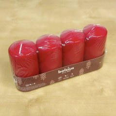 svíce válec 100/48 mm (4 ks) - červená