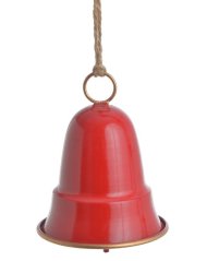 kovový zvonek 14 cm - červená/zlatá