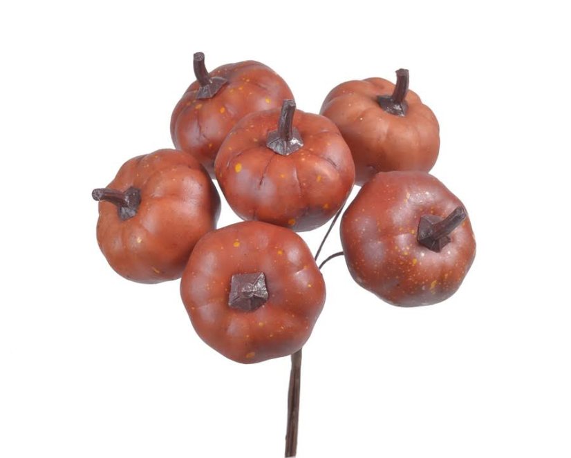 mini dýně na drátku (6 ks) - hnědá