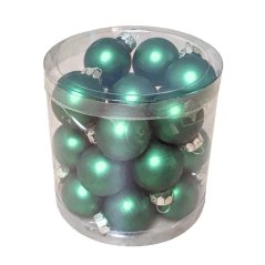 skleněné koule (24ks) 25 mm - MIX zelená - matná