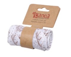stuha s drátem 6 cm x 2 m - bílá s jelínky