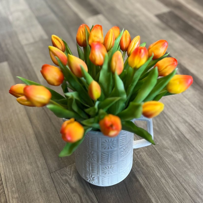 svazek tulipánů (5 ks) - žlutočervená