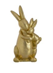zajíc a zajíček stojící - zlatá