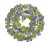 věnec s drobnými květy 22 cm - zelená/fialová