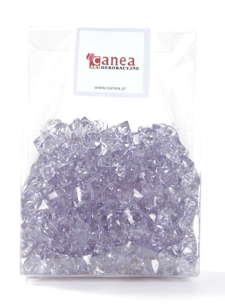akrylové krystalky s dírkou (170 g) - bledě fialová