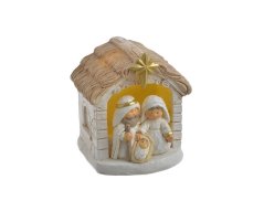svatá rodina v chlévě  - s LED světlem