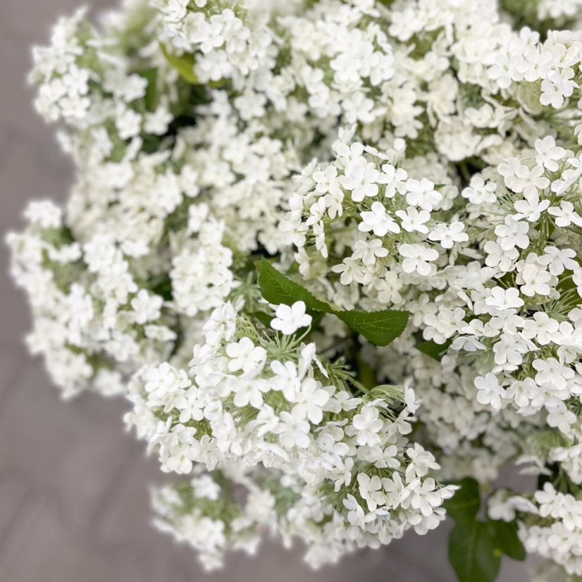 hortenzie větvička 63 cm - bílá