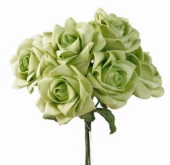 pěnová růže 7 cm (6 ks) - zelená