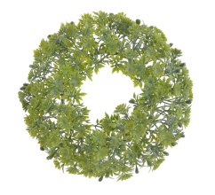 věnec s drobnými květy 22 cm - zelená/zelená