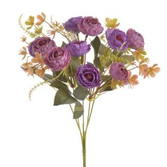 kytice růží 31 cm - fialová