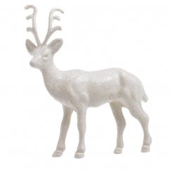 třpytivý jelen 16 cm (2 ks) - bílý