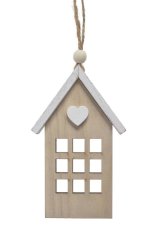 dřevěný domek se srdcem, k pověšení