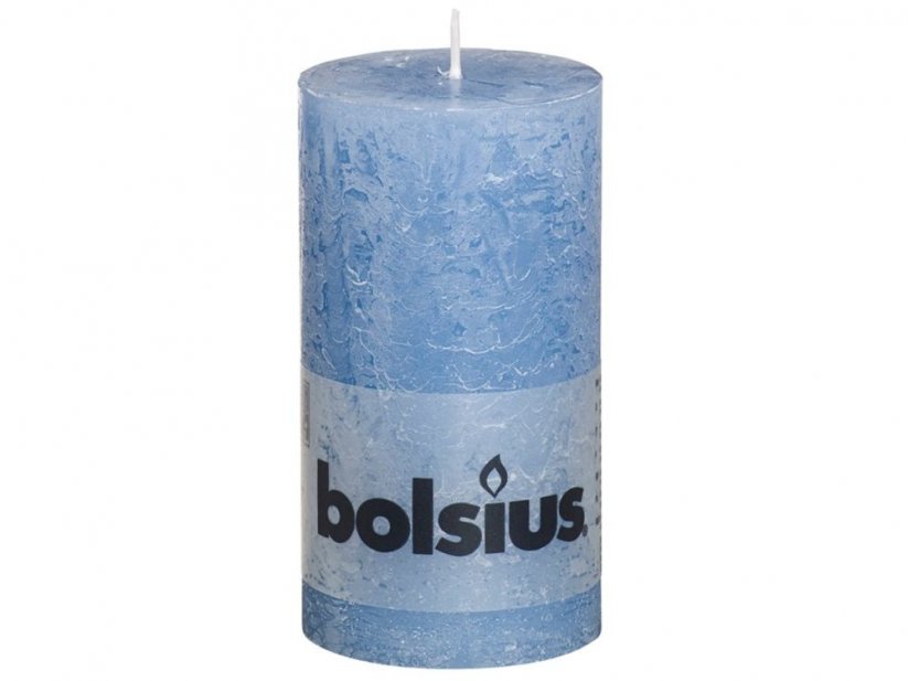 svíce válec Bolsius 130/68 Rustic JEANS BLUE