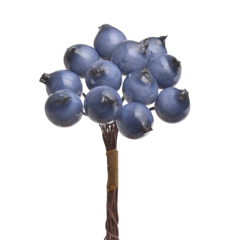 bobule 1,5 cm (12 ks) - modrošedé