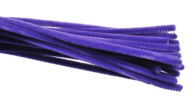 žinilka - chlupatý drát 30 cm (100 ks) - fialová