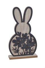 silueta - zajíček s květinami