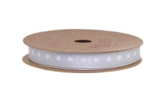 stuha 1 cm x 10 m - stříbrná - hvězdy