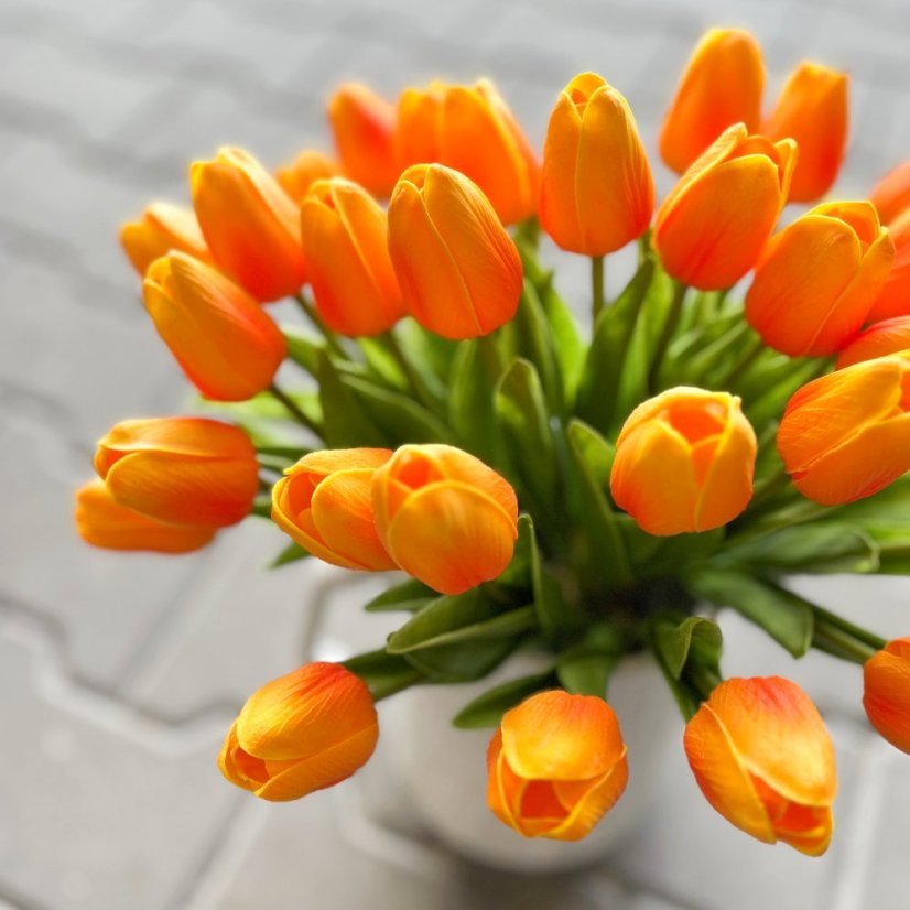 tulipán pěnový (5 ks) - oranžová