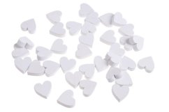 dřevěné srdce (36 ks) - bílá