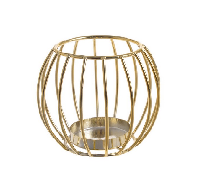 kovový svícen 8,5 cm - zlatá