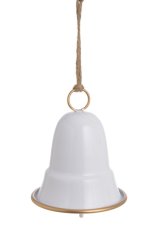 kovový zvonek 14 cm - bílá/zlatá