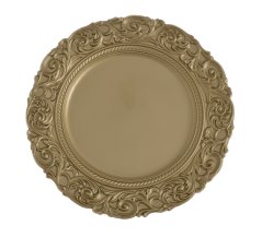 talíř s ornamentem 36 cm - zlatá