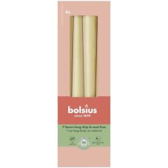 Kónické svíčky Bolsius (4 ks), 245/24 mm, přírodní béžová