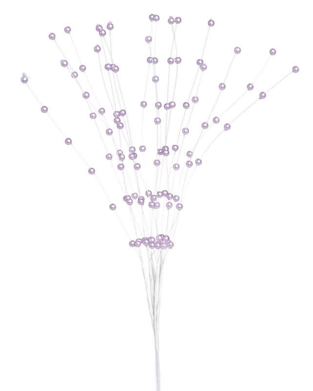 dekorace svazek s korálky (6ks) - lila