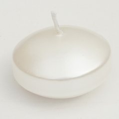 plovoucí svíčky - čočky (6 ks) - METAL bílá