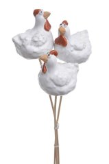 slepice na špejli - bílá