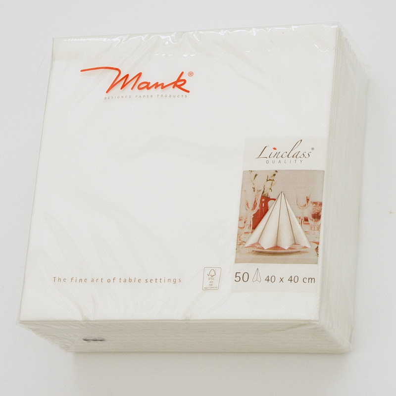 ubrousky MANK 40 x 40 cm (50 ks) - bílá