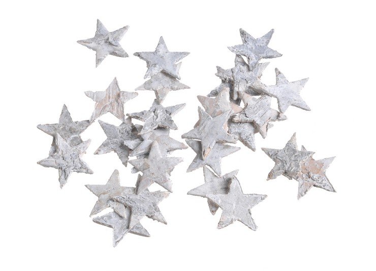 hvězdy 2,5 cm bělené (150 ks)