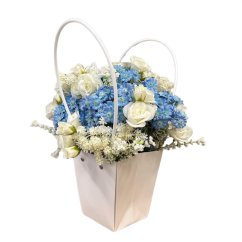 floristická taška s uchy - bílá