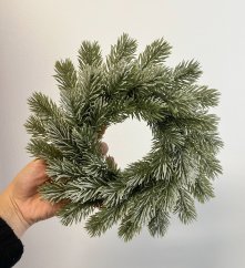 věnec jehličí 24 cm - zasněžený