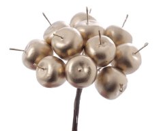 jablíčka na drátku (12 ks) - zlatá