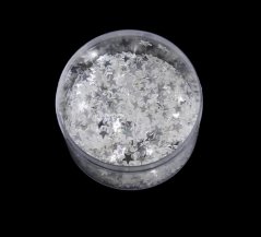 konfetti, hvězdičky (33 g) bílá perleť
