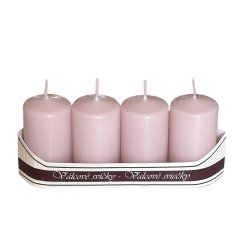 adventní svíce válec 40/70 mm (4 ks) - sv. růžová