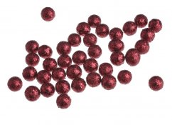 kuličky 1,7 cm + glitter (100 ks) červené