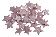 hvězdy glitter (36 ks) - růžová