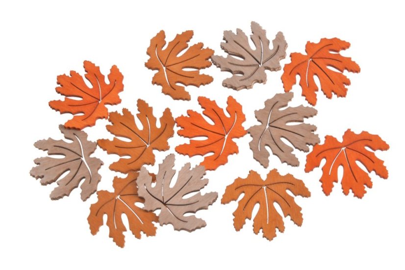 dřevěné listy javor (36 ks) - podzimní