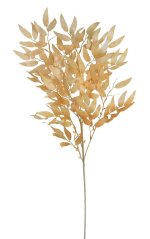 větvička s listy 93 cm - krémovooranžový