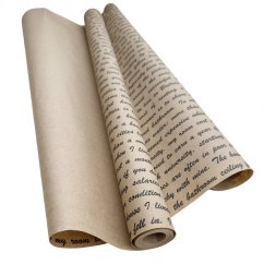 floristický přírodní papír 60 cm - řádky/černá