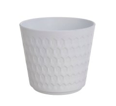 obal na květináč, plast 14,5 x 13 cm - bílá