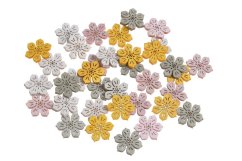 dřevěné výseky květiny (36 ks) - 4 barvy