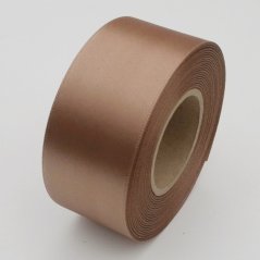 atlasová stuha 40 mm x 20 m - hnědá cappuccino