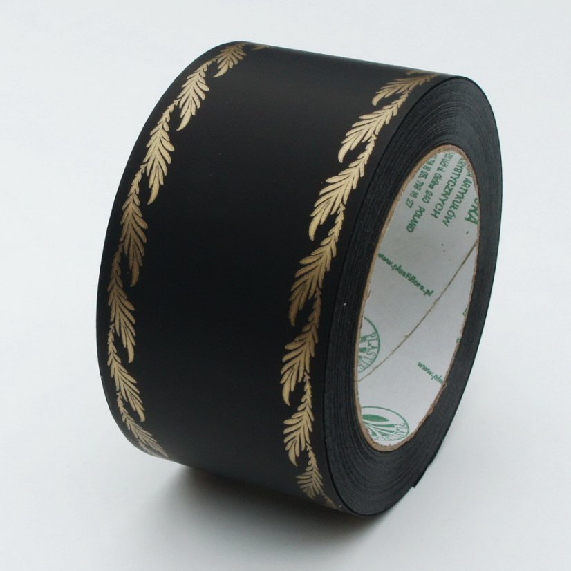 stuha pohřební 6 cm (50y), černá / zlatá