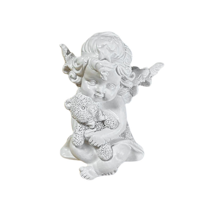 andílek s plyšovým medvídkem 8 cm