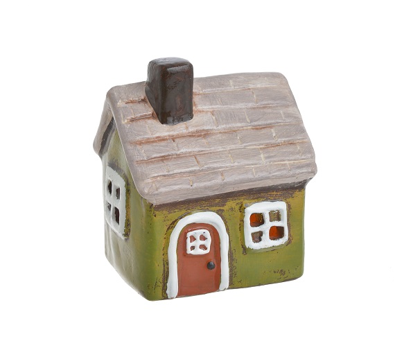 keramický domek LED - zelená