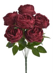 růže - trs x7 - tmavě červená