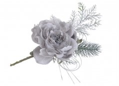zimní růže s jehličím - šedá tmavší